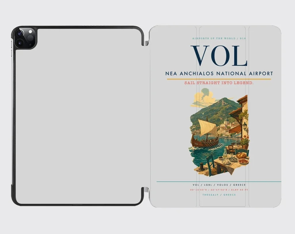 Nea Anchialos National Airport (VOL) design on light gray ipad tablet case