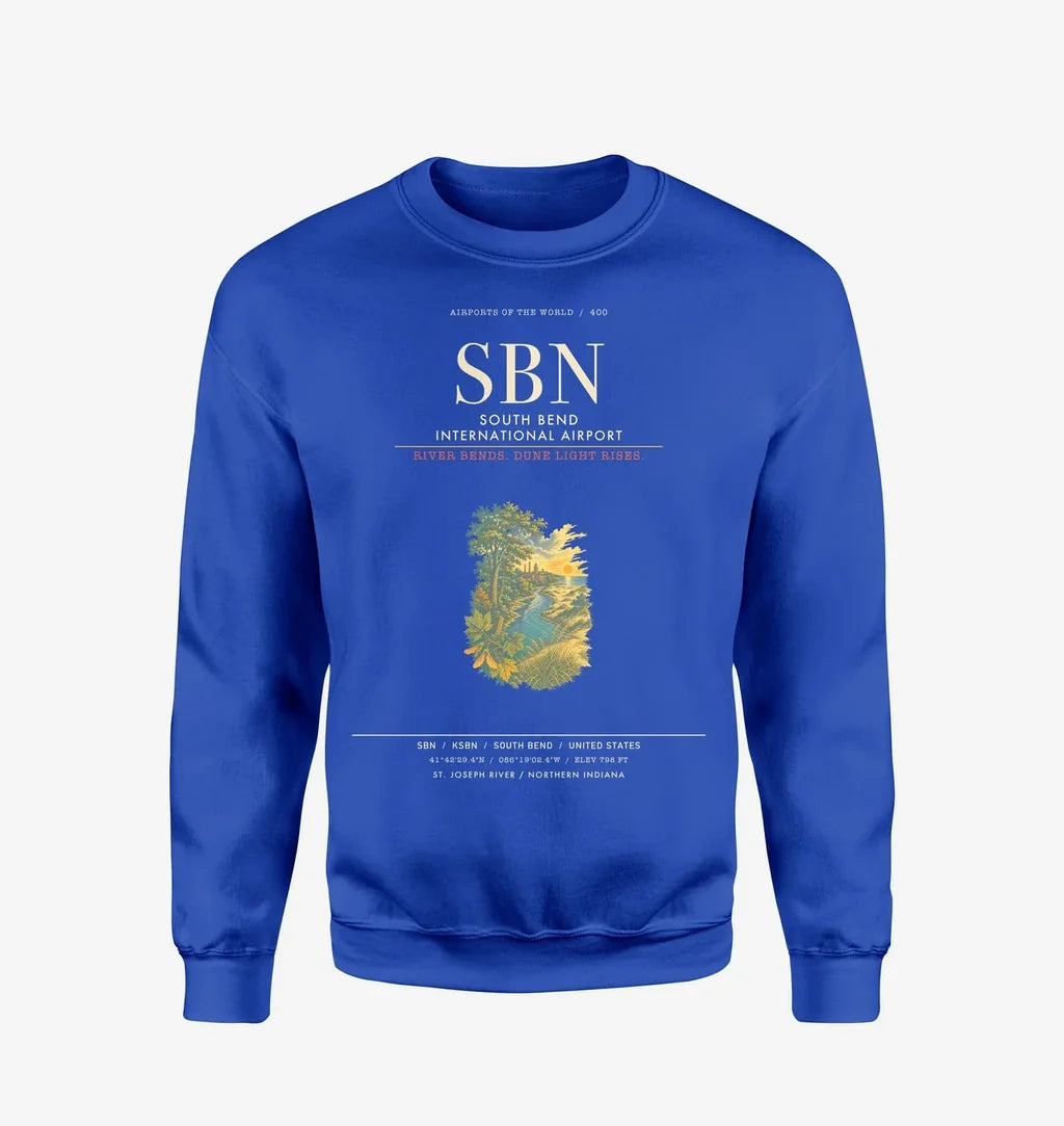 South Bend International Airport SBN Sweatshirt - Blue