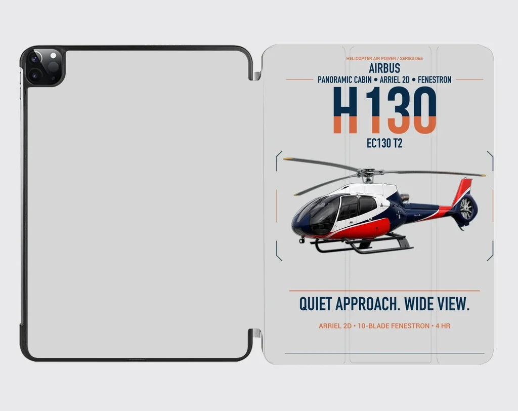 Airbus H130 design on light gray ipad tablet case