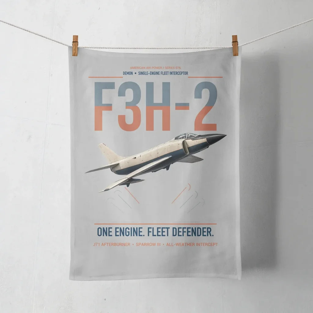F3H-2 Demon design on light gray towel