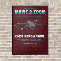 Thumbnail for DJI Mavic 2 Zoom vertical canvas print - framed - dark red background