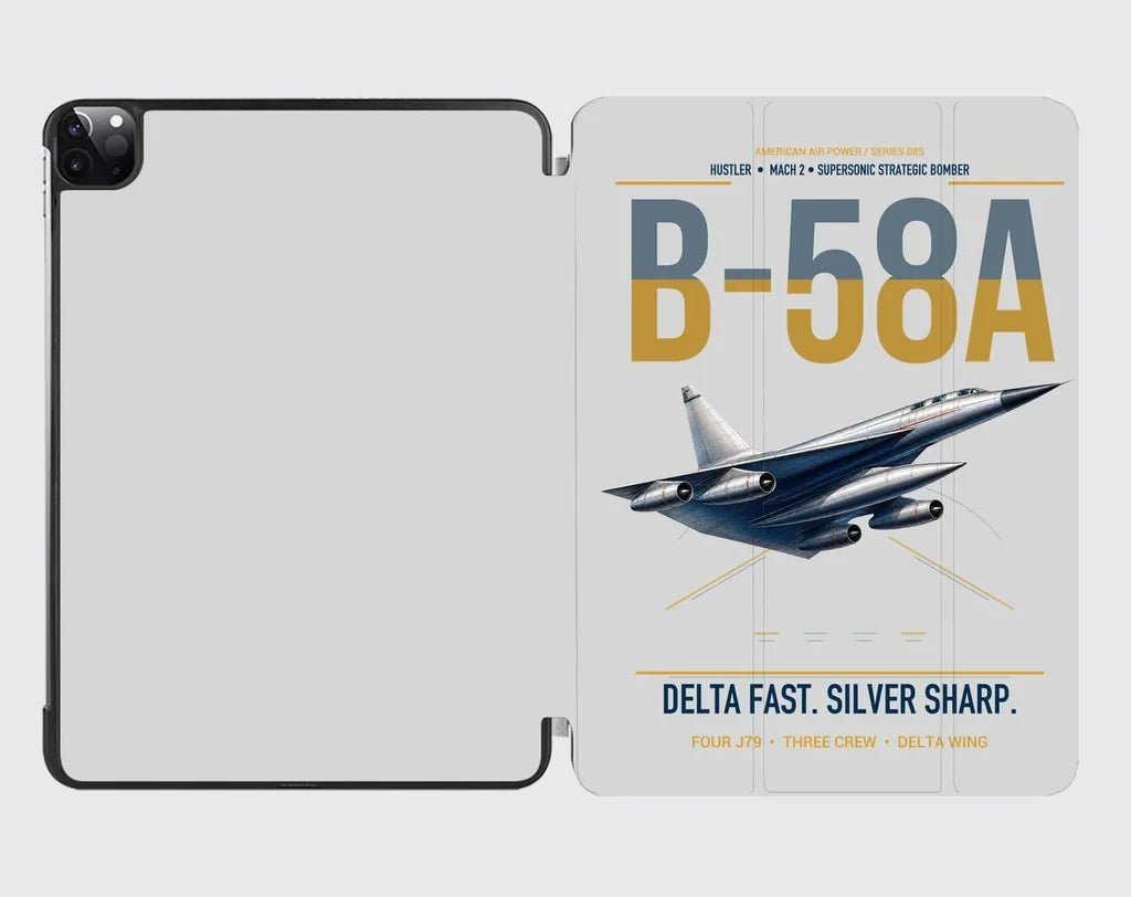 B-58A Hustler design on light gray ipad tablet case