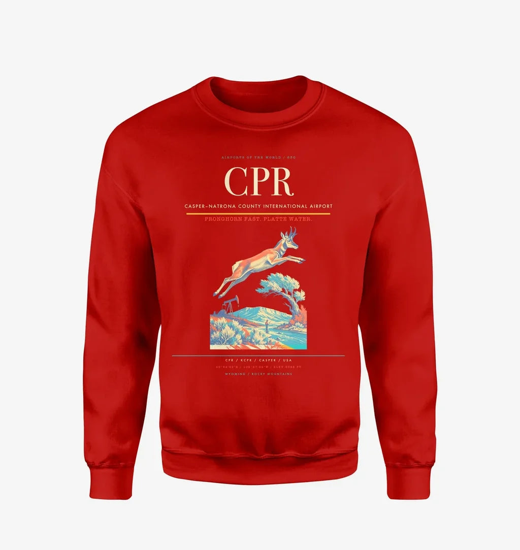 Casper–Natrona County International Airport (CPR) design on red sweatshirt