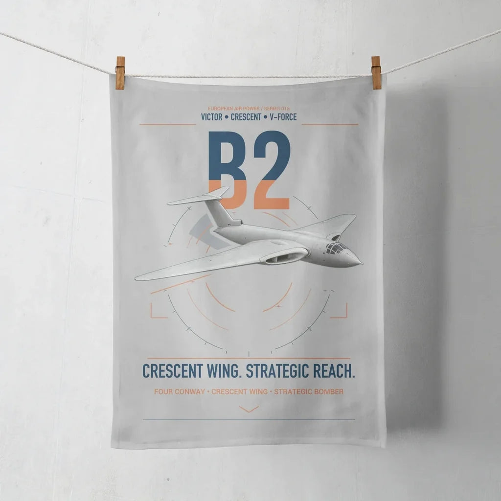 Handley Page Victor B2 design on light gray towel