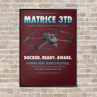 Thumbnail for DJI Matrice 3TD vertical canvas print - framed - dark red background