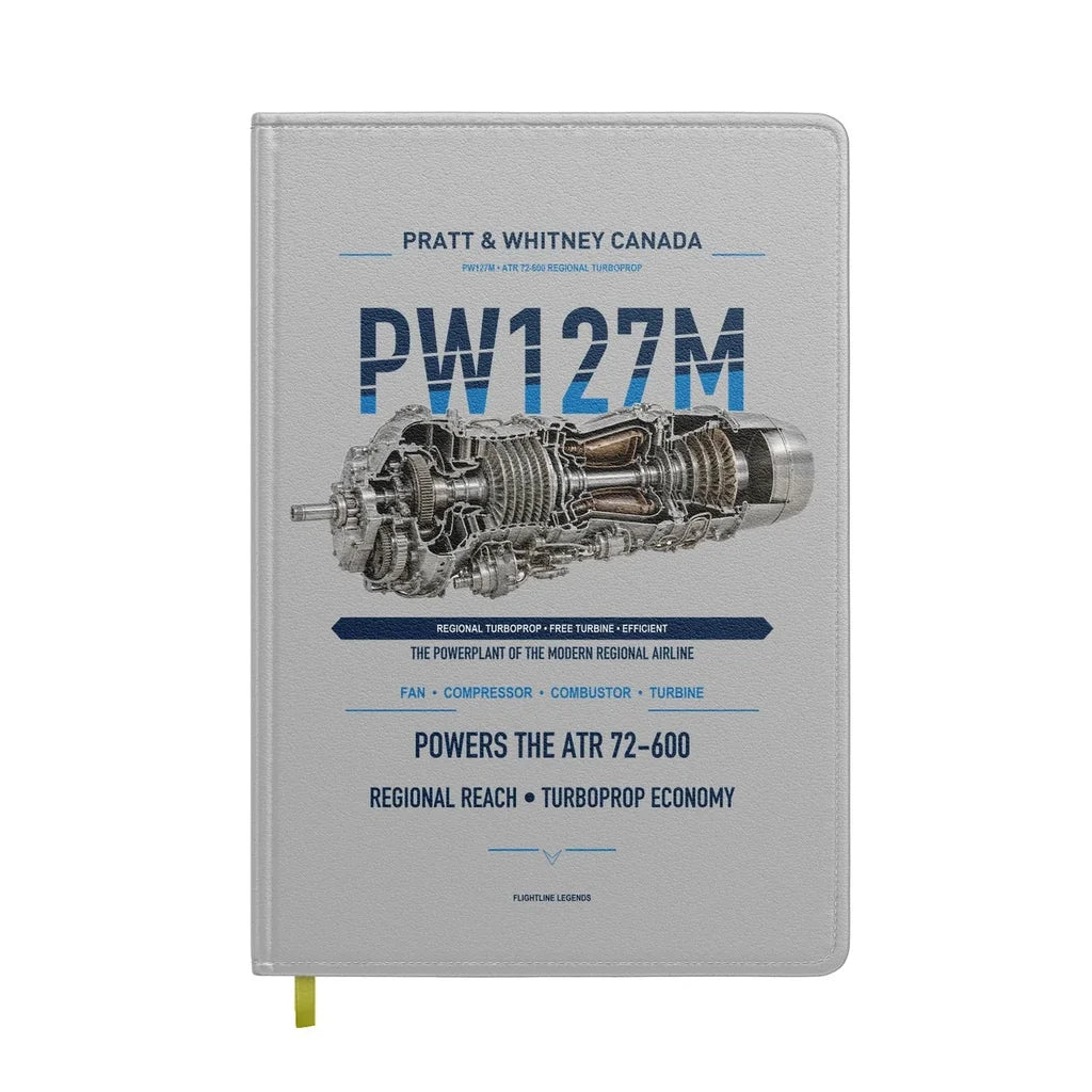 PW127M design on light gray notebook