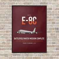 Thumbnail for E-8C Joint STARS vertical canvas print - framed - dark red background