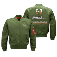 Thumbnail for E-3 Sentry AWACS design on green bomber jacket, double-side print