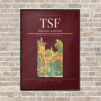 Thumbnail for Treviso Airport TSF vertical canvas print - framed - dark red background
