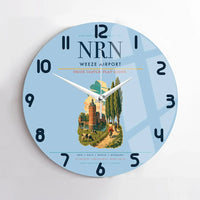 Thumbnail for Weeze Airport (NRN) design on light blue no frame wall clock