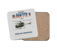 Thumbnail for Sud Aviation SE 3130 Alouette II design on light gray 1 piece coaster