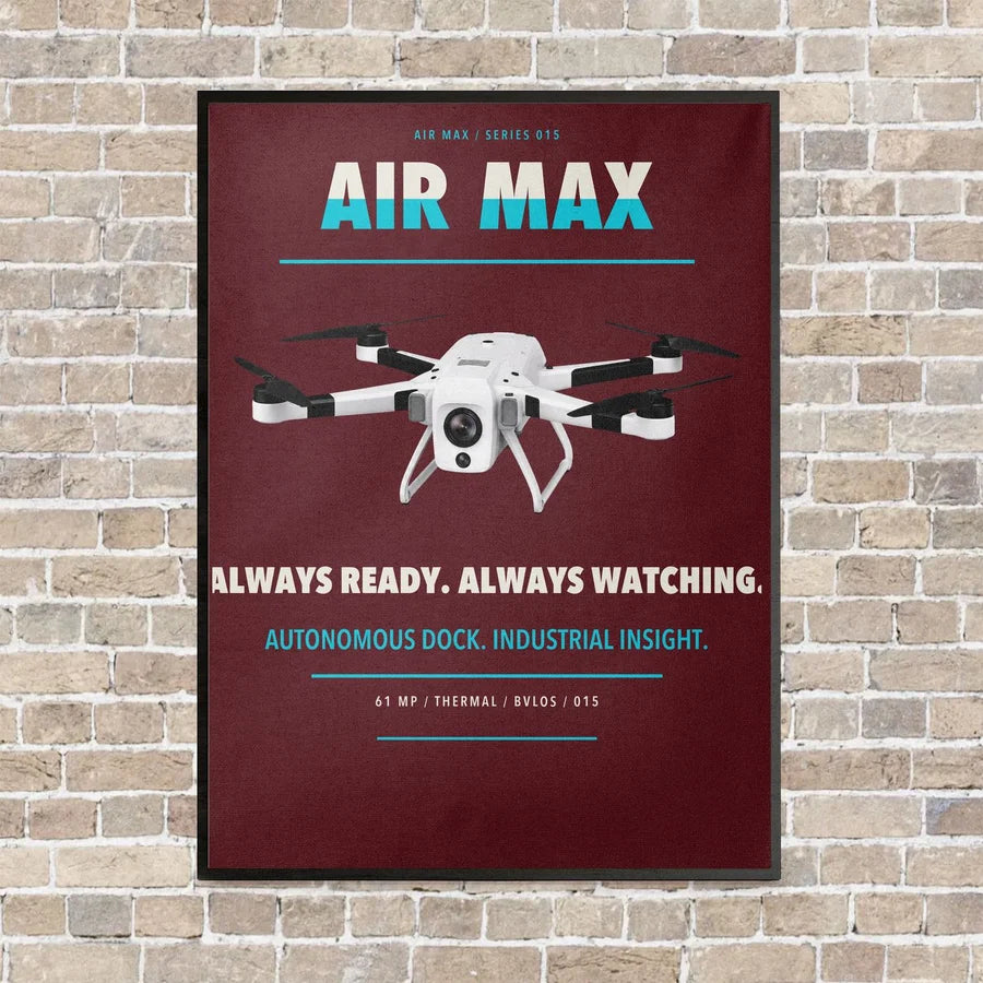 Percepto Air Max vertical canvas print - framed - dark red background