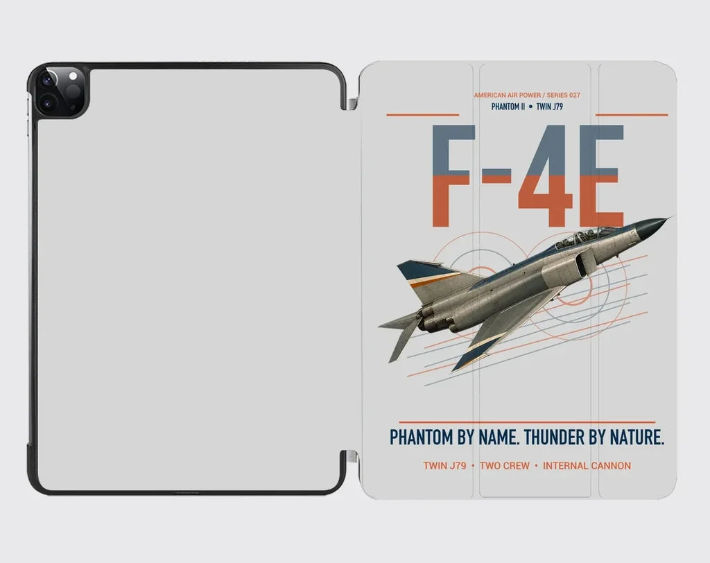 F-4E Phantom II design on light gray ipad tablet case