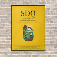 Thumbnail for Las Americas International Airport SDQ vertical canvas print - framed - yellow background
