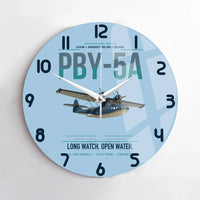 Thumbnail for PBY-5A Catalina design on light blue no frame wall clock