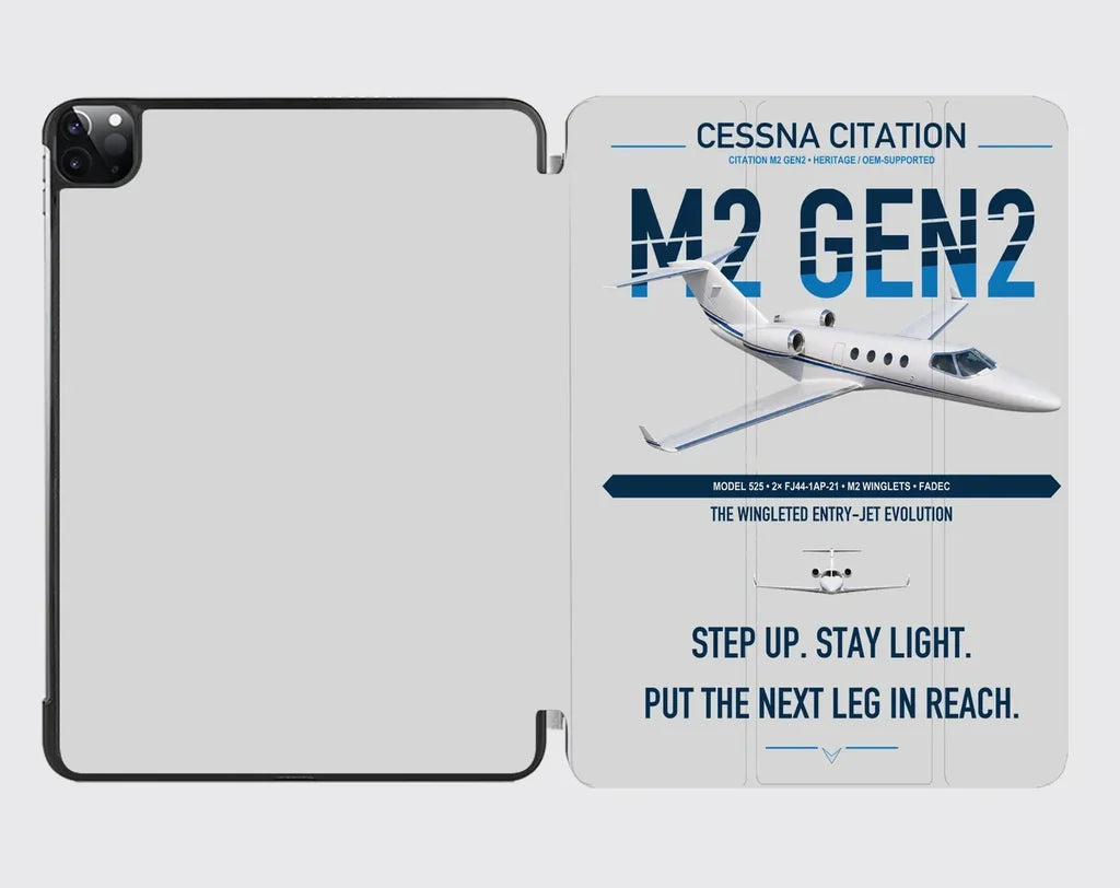 Cessna Citation M2 Gen2 design on light gray ipad tablet case