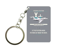 Thumbnail for Cessna Citation X+ design on gray designed key chain, double-side print