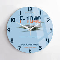 Thumbnail for F-104C Starfighter Speed In A Straight Line design on light blue no frame wall clock