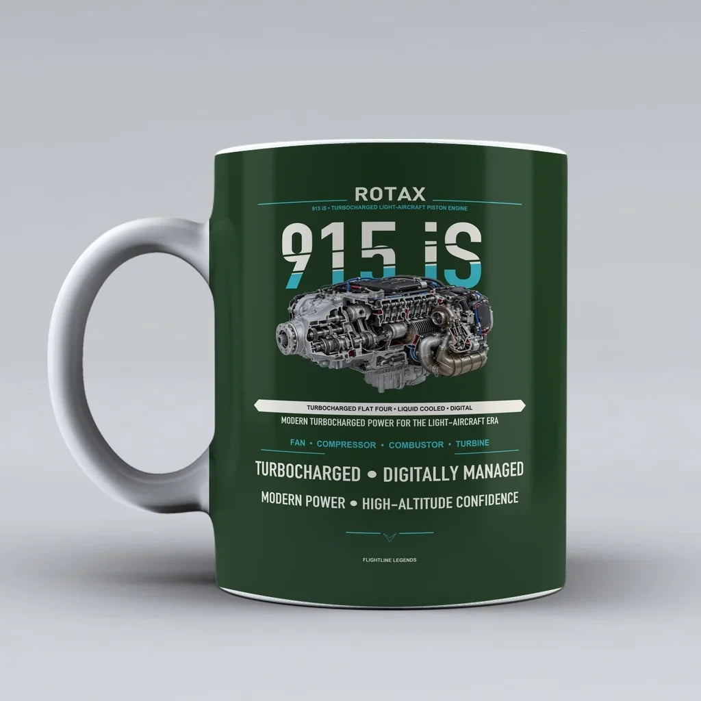 iS Mug design on dark green 915