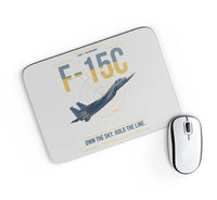 Thumbnail for F-15C Eagle design on light gray rectangle mouse pad