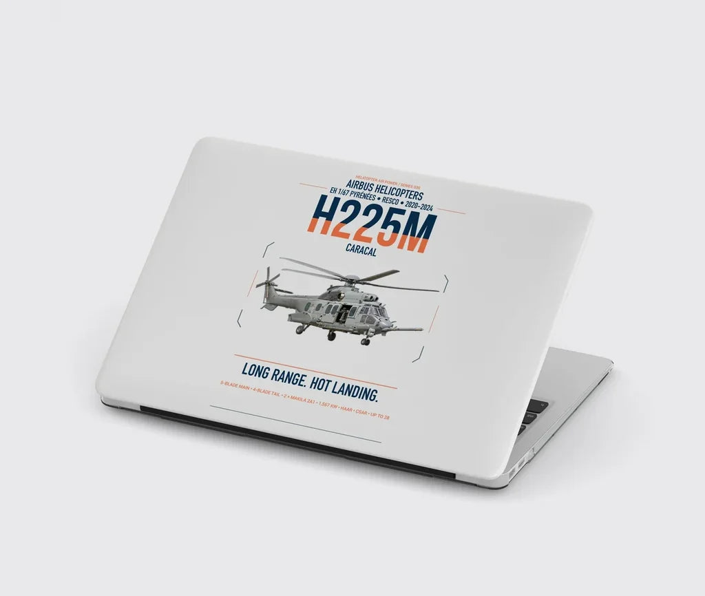 Airbus Helicopters H225M Caracal design on light gray MacBook case