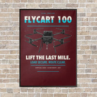 Thumbnail for DJI FlyCart 100 vertical canvas print - framed - dark red background