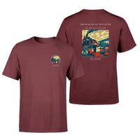 Thumbnail for VINTAGE G4485 - The Railhead Transfer - Double-Side T-Shirt design on darkred double side t shirt