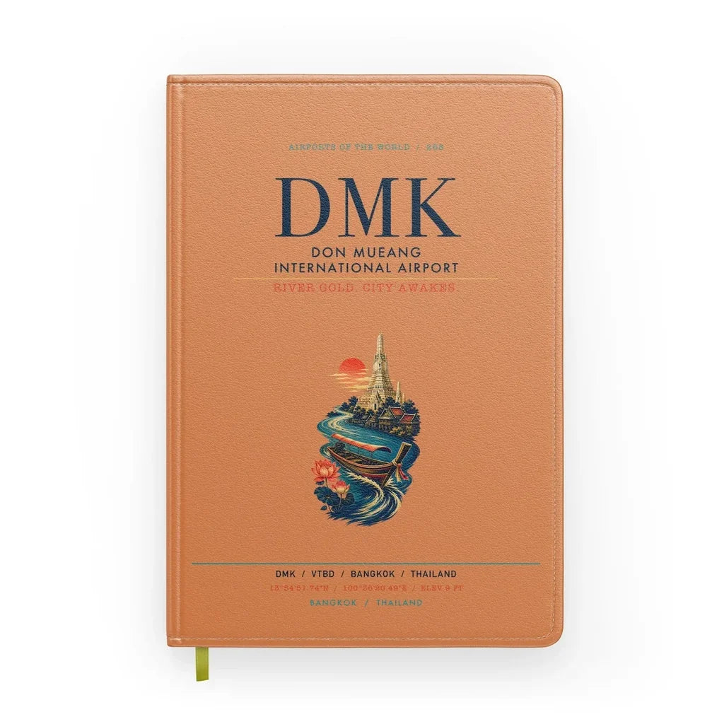 Don Mueang International Airport Bangkok (DMK) design on orange notebook