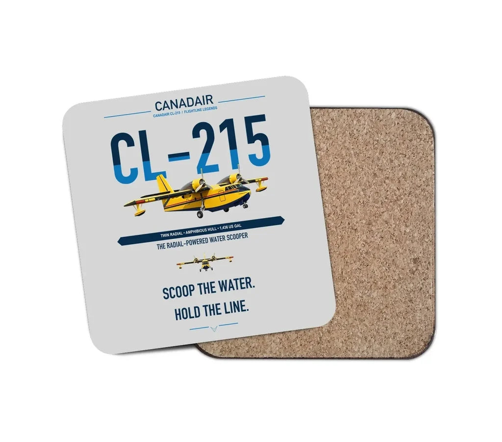 Canadair CL-215 design on light gray 1 piece coaster