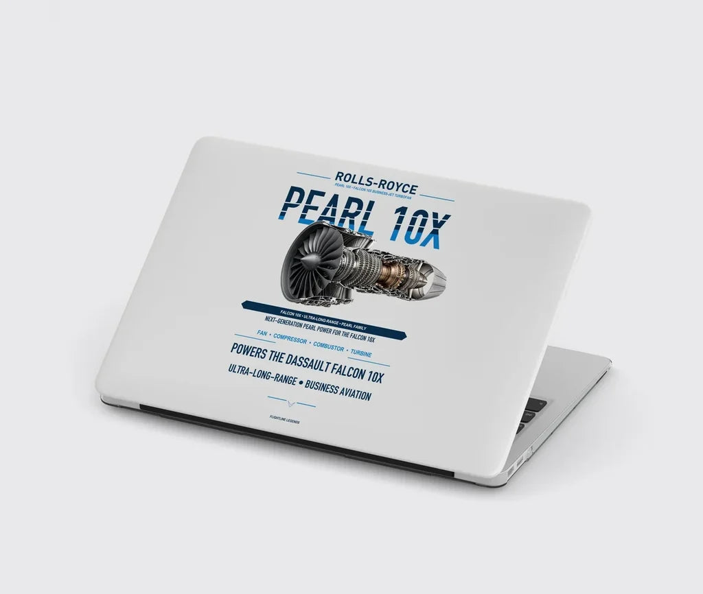 PEARL 10X design on light gray MacBook case
