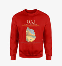 Thumbnail for Albert J. Ellis Airport (OAJ) design on red sweatshirt