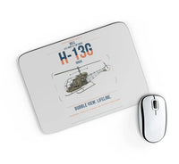 Thumbnail for Bell H-13G Sioux design on light gray rectangle mouse pad