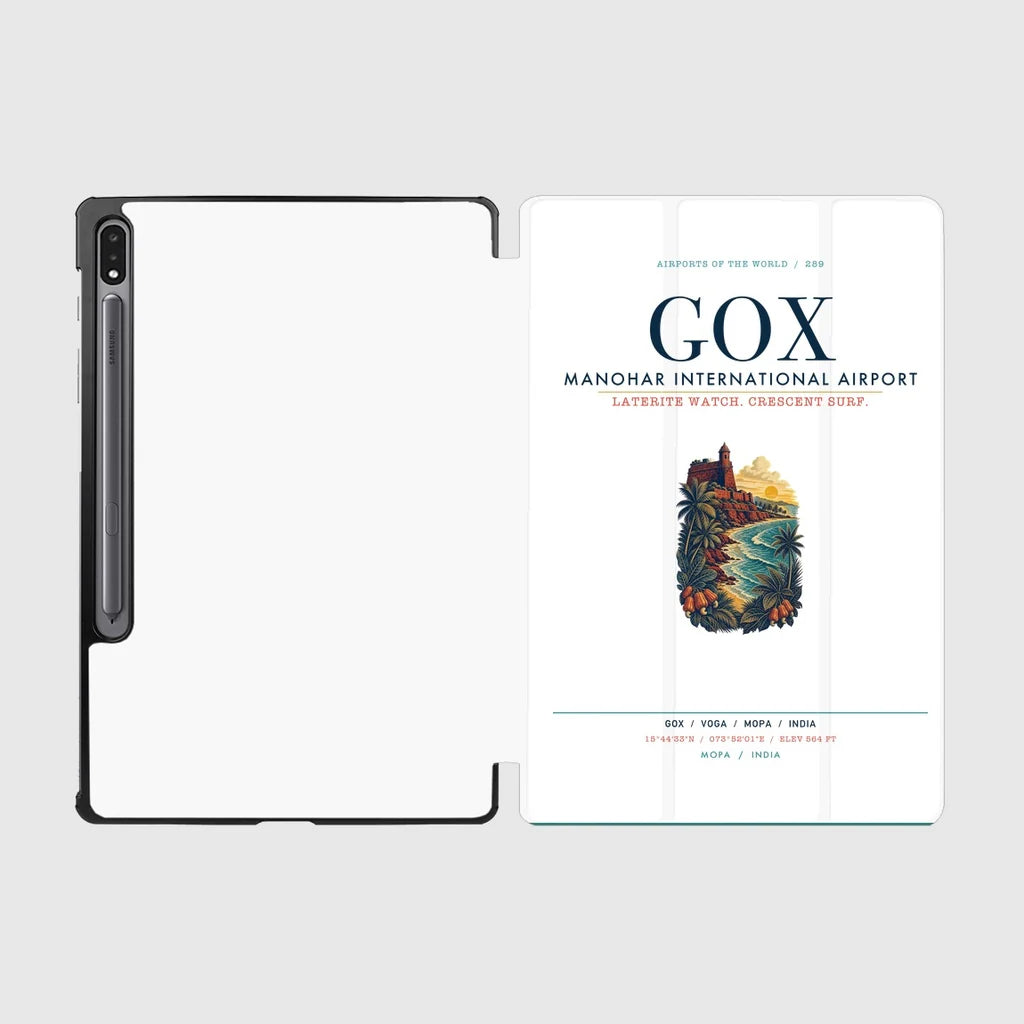Manohar International Airport Mopa (GOX) design on white samsung tablet tablet case