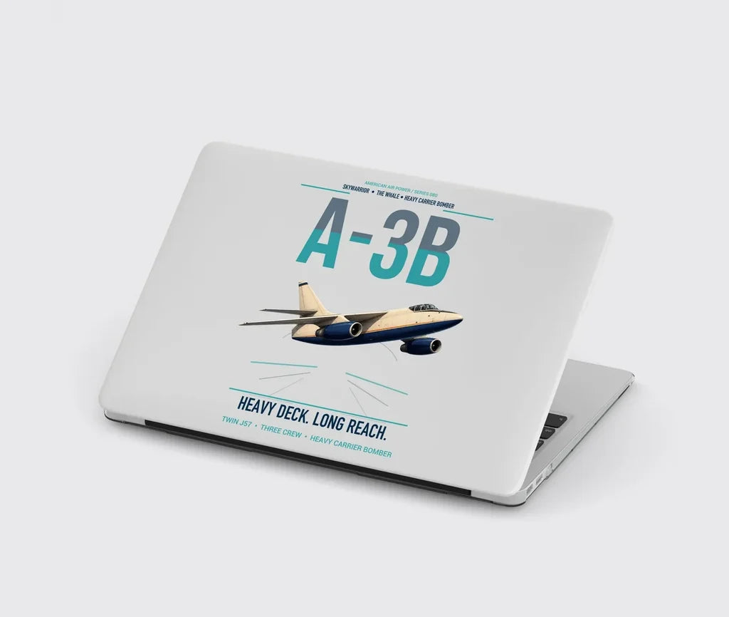 A-3B Skywarrior design on light gray MacBook case