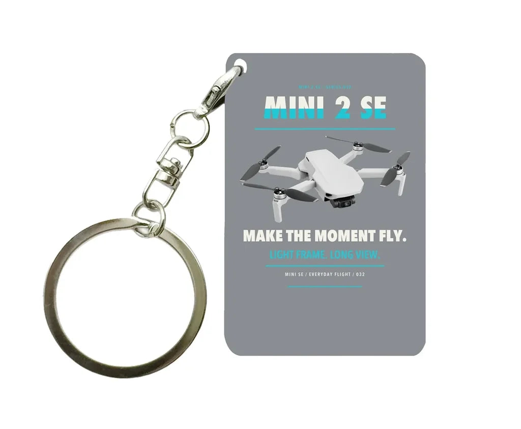DJI Mini 2 SE Key Chain design on gray key chain