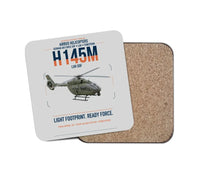 Thumbnail for Airbus Helicopters H145M LUH SOF design on light gray 1 piece coaster