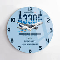Thumbnail for Airbus A330-200F design on light blue no frame wall clock