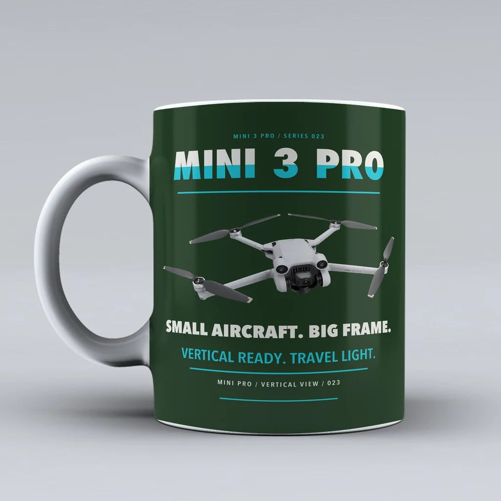 Mini 3 Pro Mug design on dark green dji