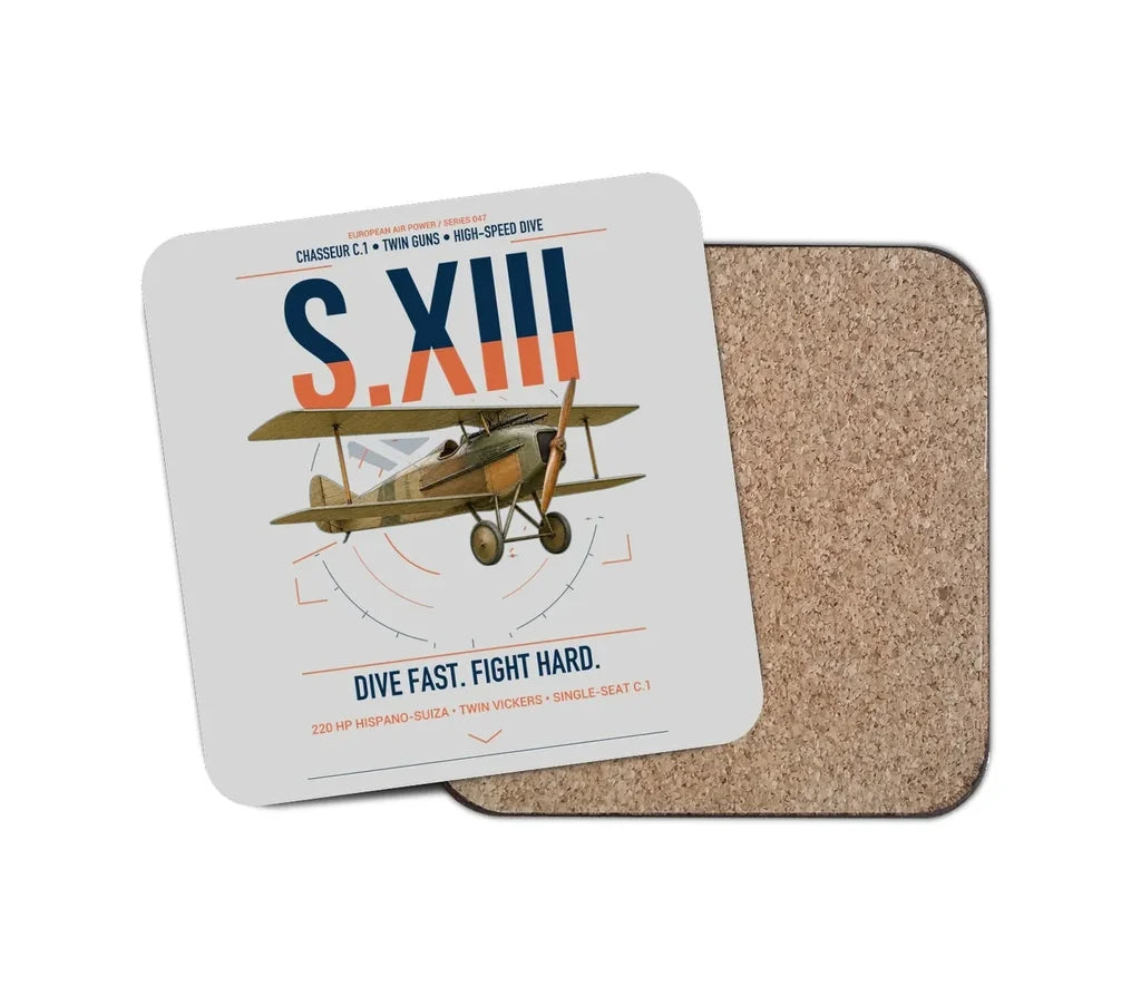 SPAD S.XIII C.1 design on light gray 1 piece coaster