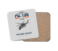 Thumbnail for Leonardo CH-149 Cormorant design on light gray 1 piece coaster