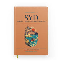 Thumbnail for Sydney Kingsford Smith Airport (SYD) design on orange notebook