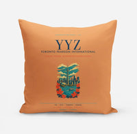 Thumbnail for Toronto Pearson International Airport (YYZ) design on orange pillow