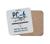 Thumbnail for Pilatus PC-6 Porter design on light gray 1 piece coaster