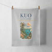 Thumbnail for Kuopio Airport (KUO) design on light gray towel