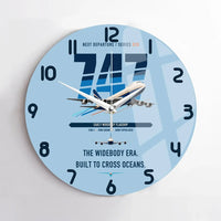 Thumbnail for Boeing 747-200B design on light blue no frame wall clock