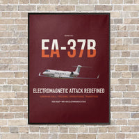 Thumbnail for EA-37B Compass Call vertical canvas print - framed - dark red background