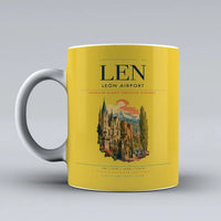 Thumbnail for León Airport (LEN) airport code design on yellow ceramic mug