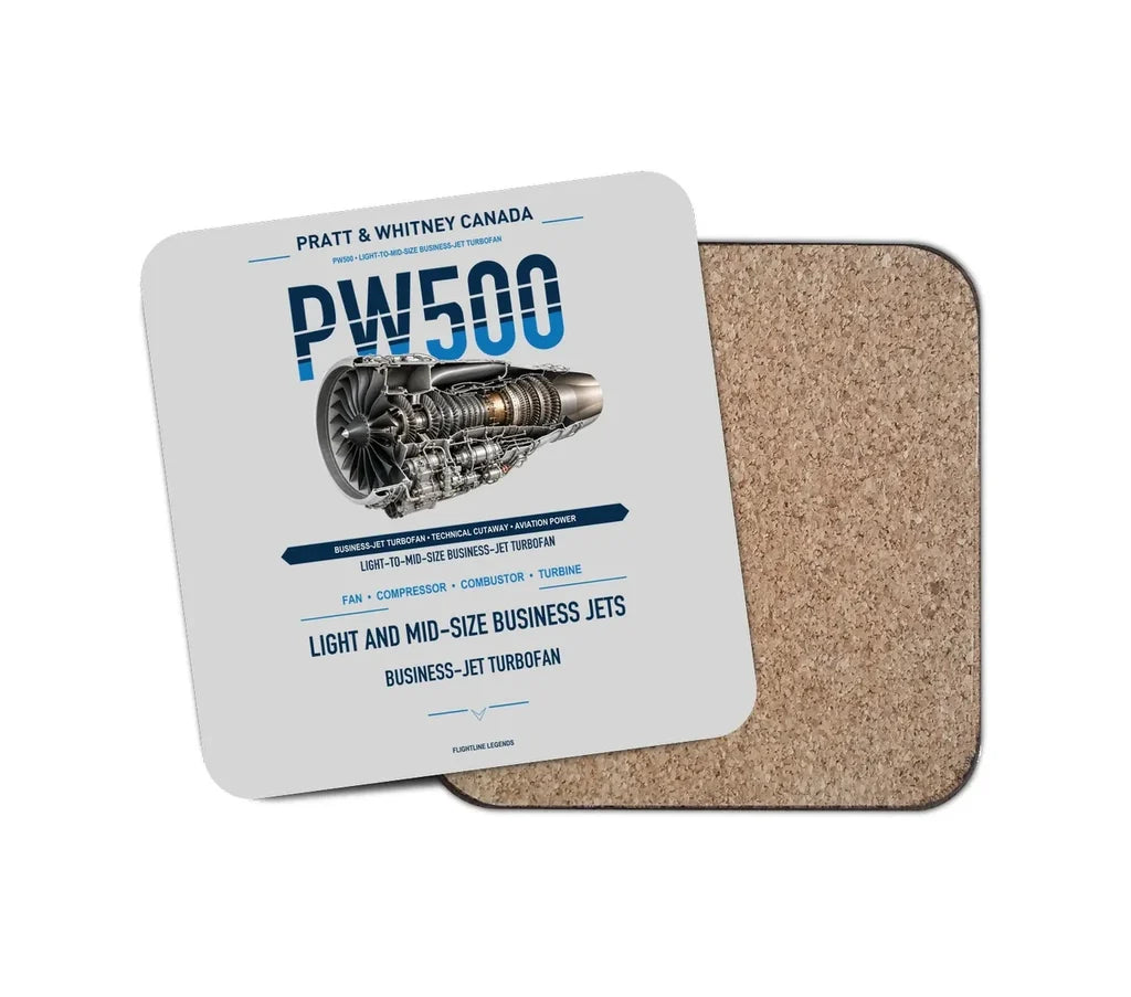 PW500 design on light gray 1 piece coaster