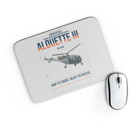 Thumbnail for Aérospatiale SA 316B Alouette III design on light gray rectangle mouse pad