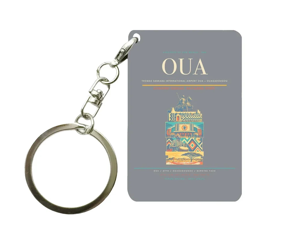 Thomas Sankara International Airport OUA — Ouagadougou Key Chain design on gray key chain